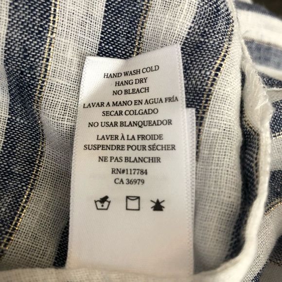 Rails Rio Blue White Stripe Nina Linen Blend Blouse NWT size XS - Picture 13 of 16